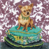 Набор для вышивания РТО Интерьерные собачки - Чихуахуа рыжий