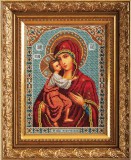 Набор для вышивания иконы бисером Кроше В-198 Богородица Федоровская
