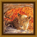 Набор для вышивания Kustom Krafts 98437 Затаившийся леопард