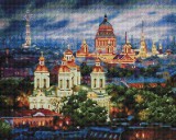 Алмазная мозаика на подрамнике 40х50 Белоснежка Все краски вечера. Санкт-Петербург
