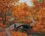 Алмазная мозаика на подрамнике 40х50 Белоснежка Осенний парк