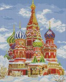 Алмазная мозаика на подрамнике 40х50 Белоснежка Храм Василия Блаженного