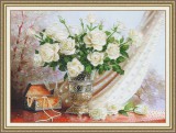 Набор для вышивания бисером Золотое Руно РТ-099 Белые розы